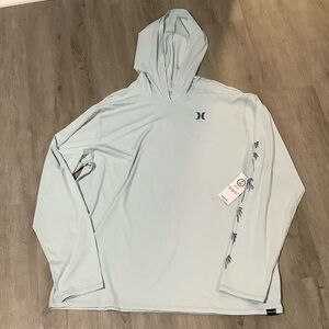 Hurley Icon Palm Trees Hybrid Rash Guard Shirt